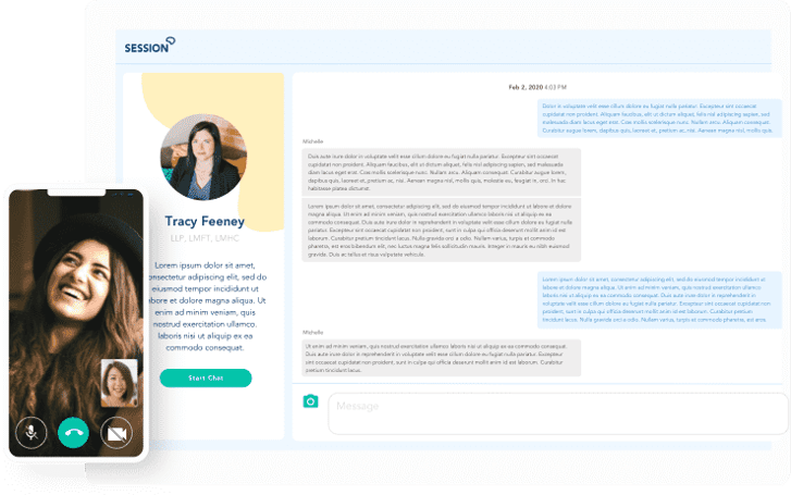 Desktop preview of the Session app Desktop preview of the Session app